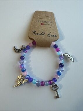 Handmade Fantasy Reader Beaded Charm Bracelet - Purple & Pink ACOTAR